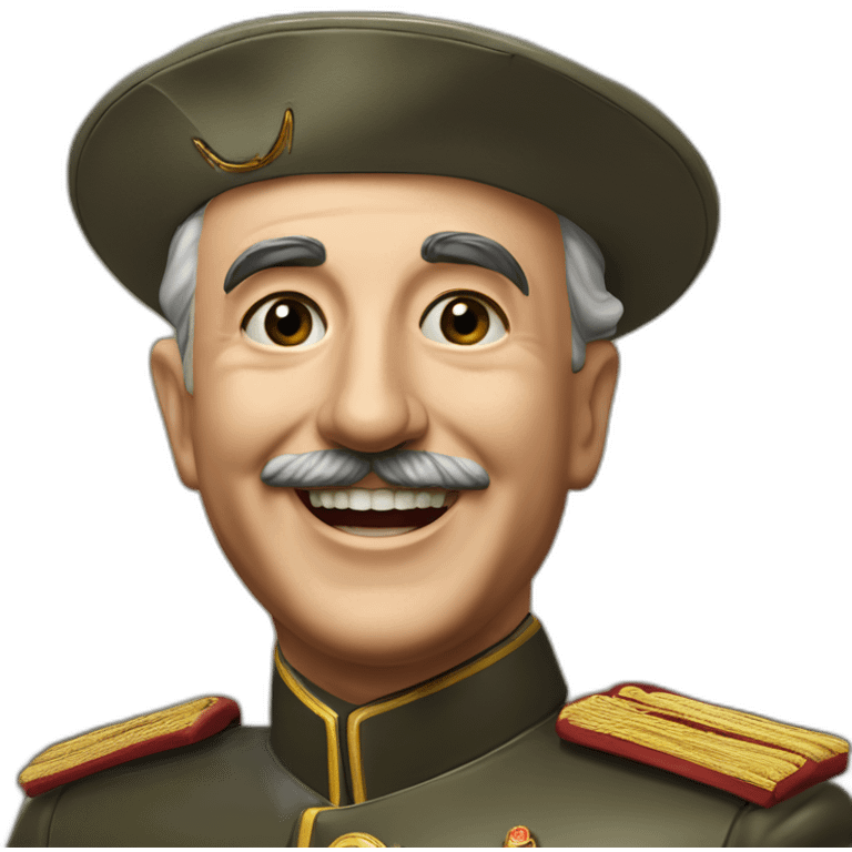 General Francisco Franco saludando sonriente, con el valle de los caidos de fondo emoji