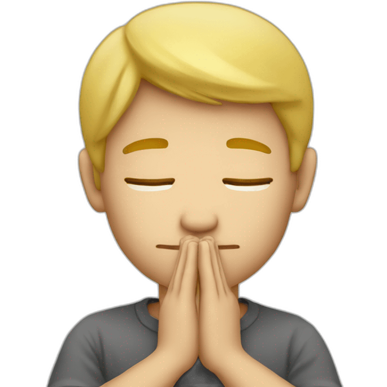 a blond man praying emoji