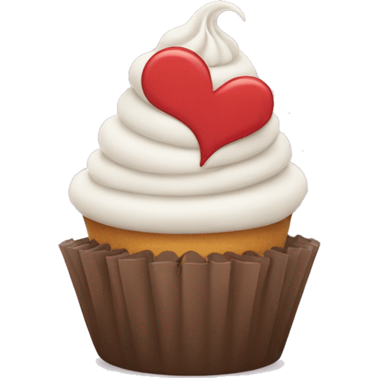 cupcake with hands shaping a heart emoji