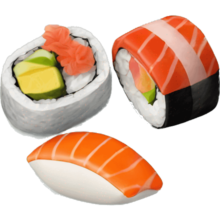 Coeur avec 2 sushis emoji