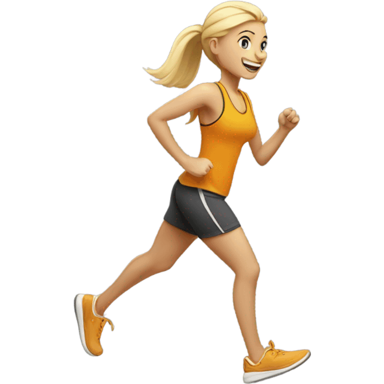 Sport walking blonde girl emoji emoji