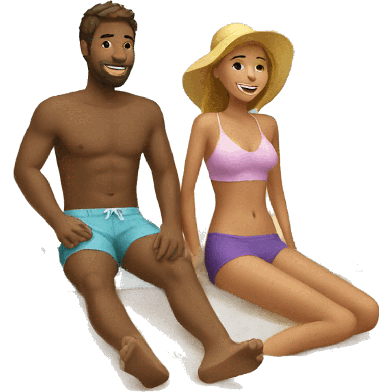 Couple in the beach emoji