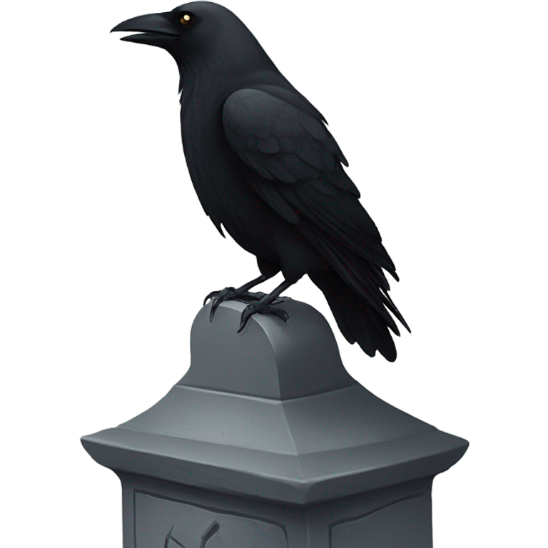 crow sitting on a grave emoji