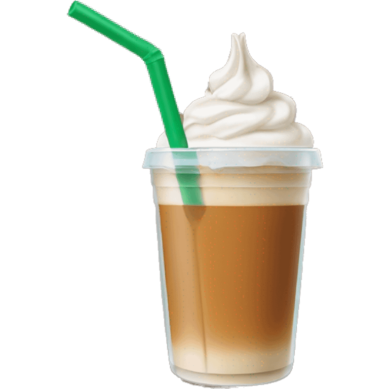 iced pumpkin spice latte in a clear cup with a green straw emoji