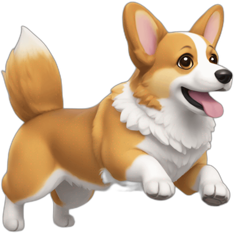 corgi volant emoji