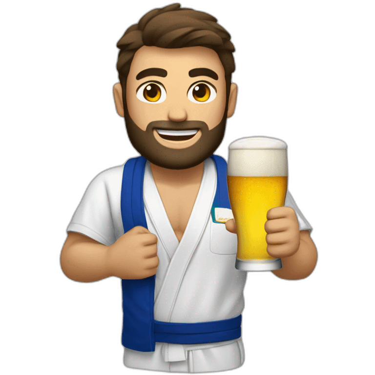 jiu jitsu guy with a beer emoji