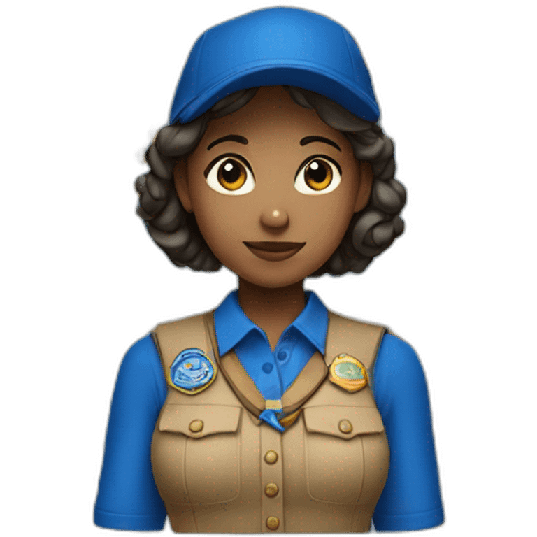 Scout girl with blue shirt with royal blue skirt  emoji