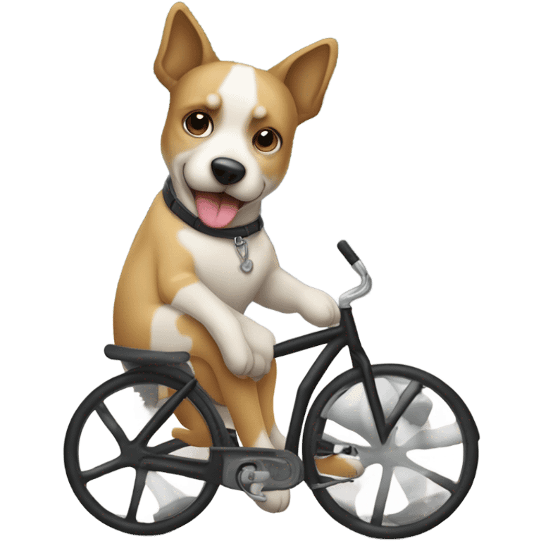 Un perro montado en una bicicleta  emoji