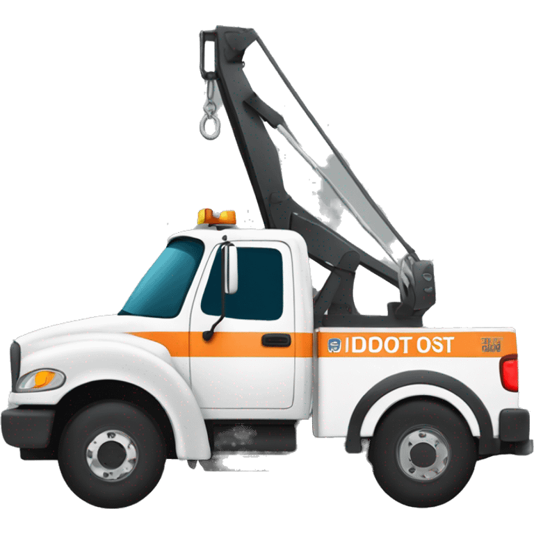 Tow truck with the name of "IDOT" emoji