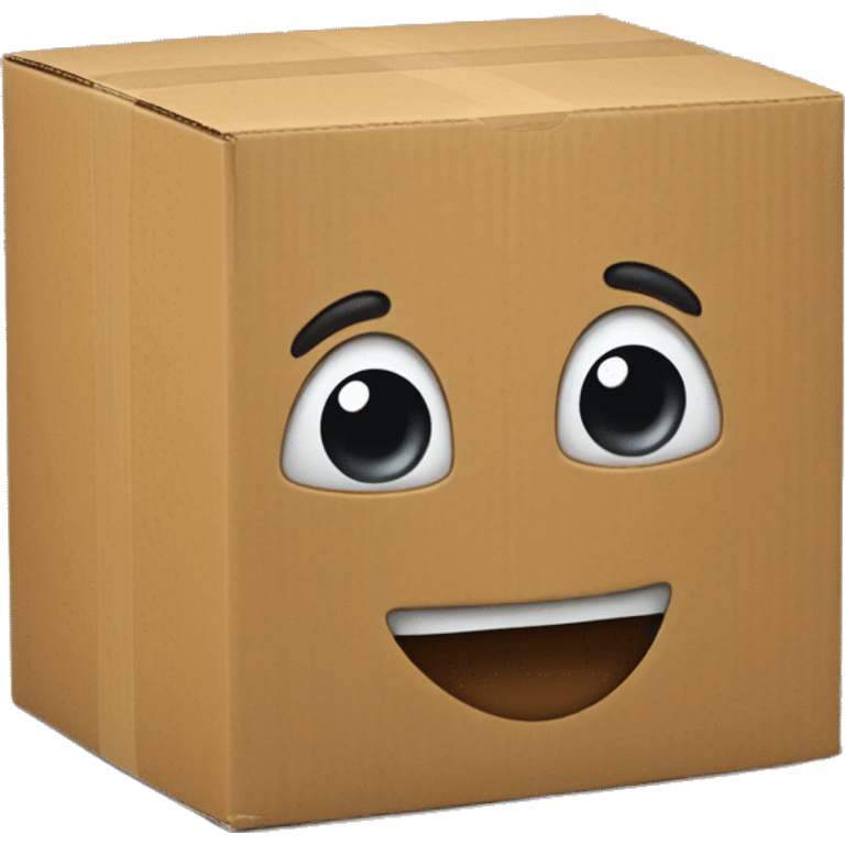 cardboard box shows muscles arms emoji