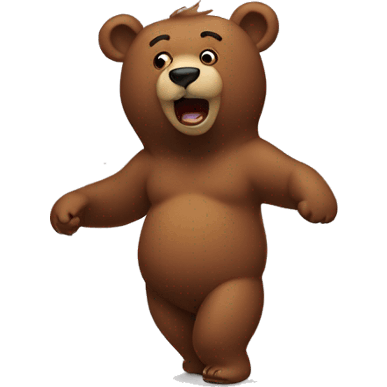 Bear dancing with a big butt emoji