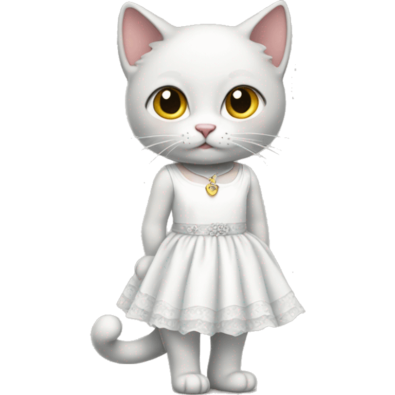 Kitty in white dress emoji