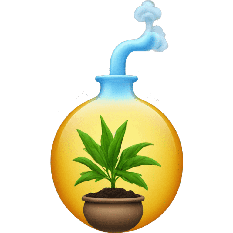 bong with smoke and plant emoji