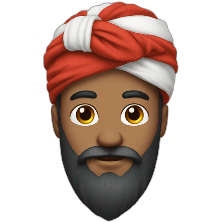 red white turban and brown beard emoji