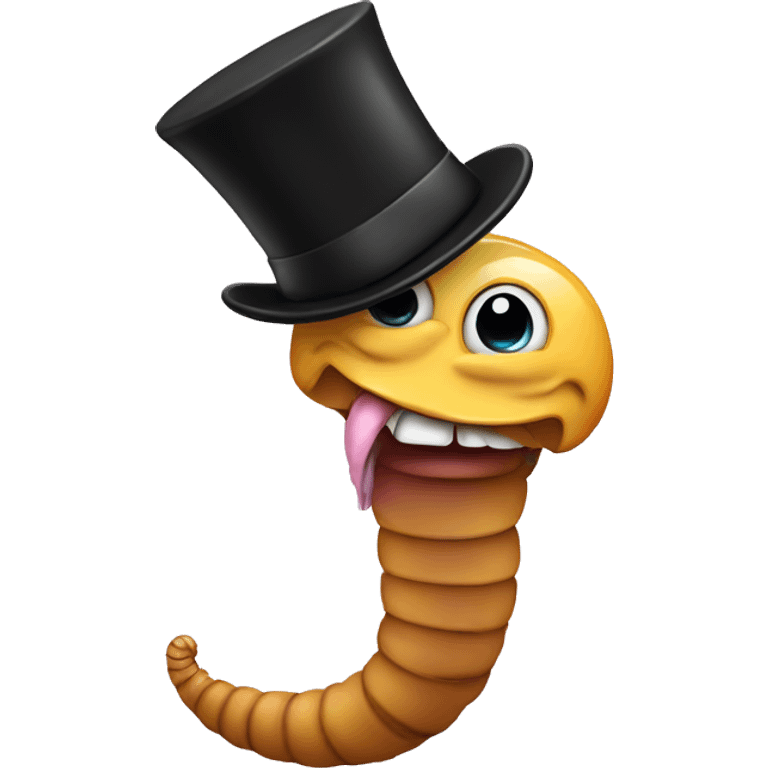 worm with tophat emoji