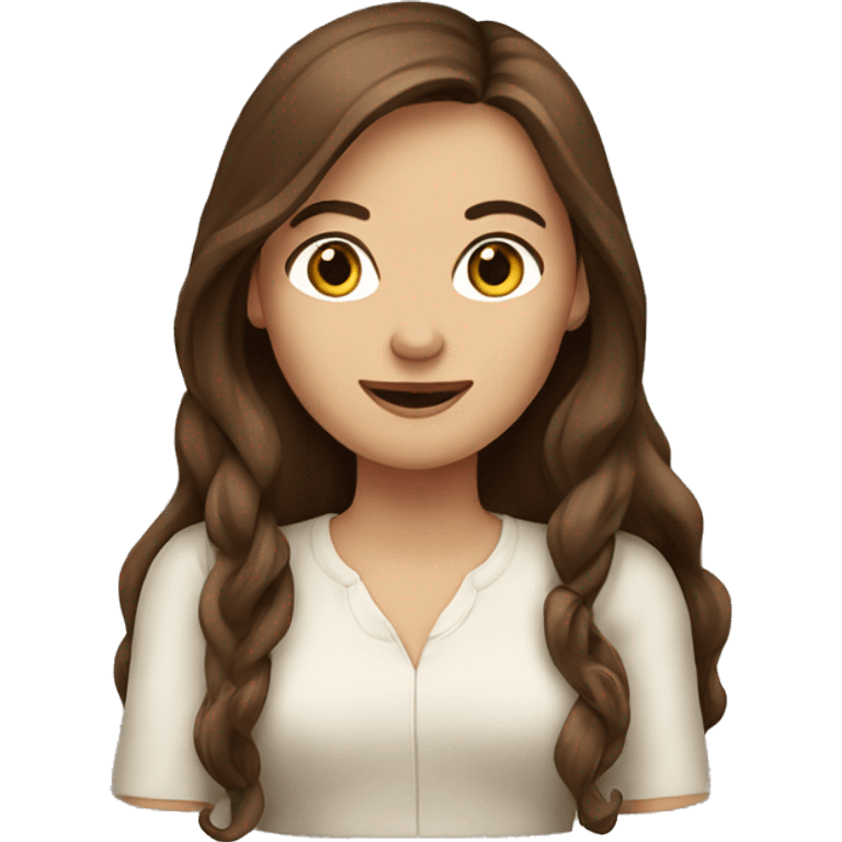 woman with long brown hair, from europe emoji