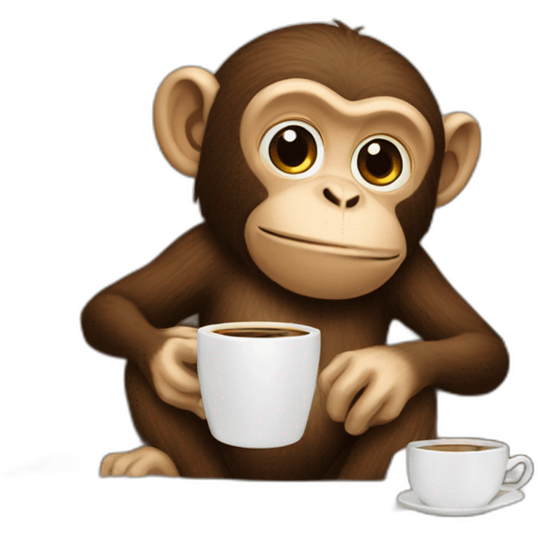 monkey drinking coffee and sofa emoji