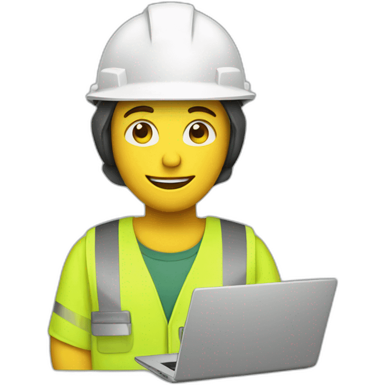 worker with helmet and laptop emoji