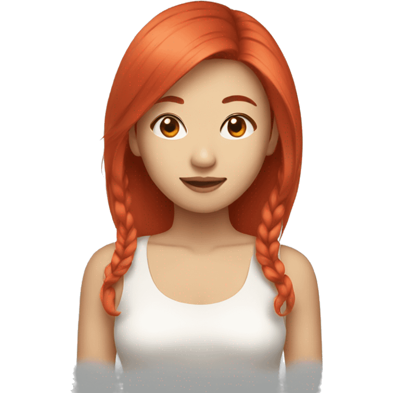 red hair asian emoji