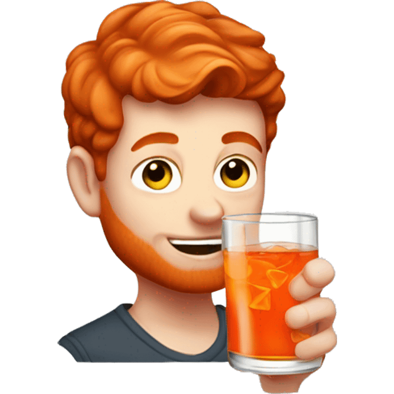 ond redhead boy drinking an aperol emoji