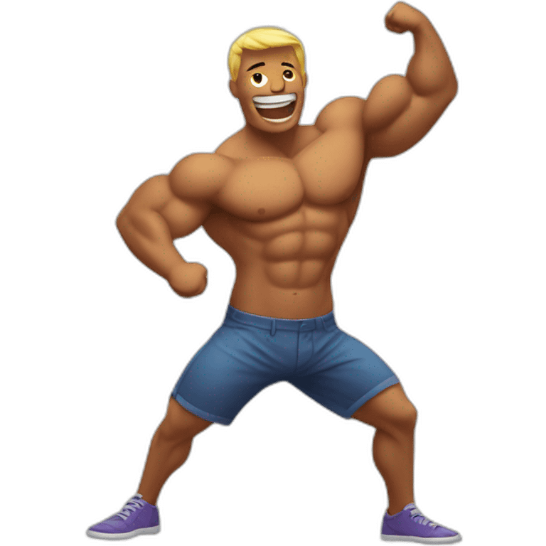 Muscle man dancing emoji