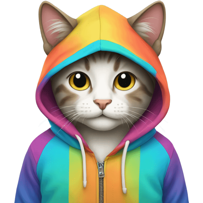 A cute cat wearing hoodie emoji