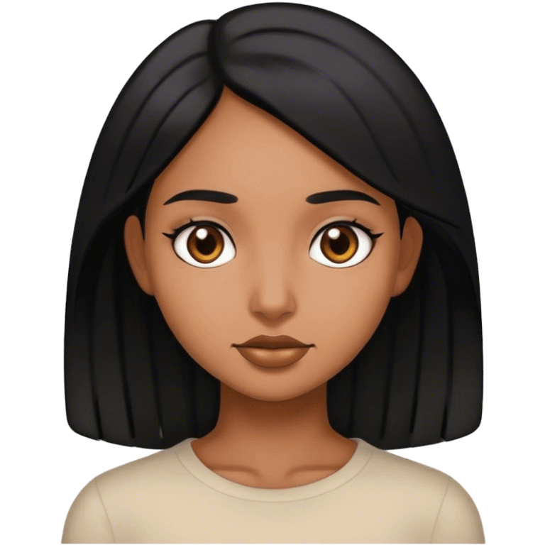 brown girl with black hair emoji