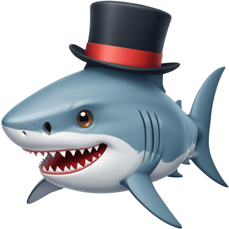 Shark with a top hat emoji