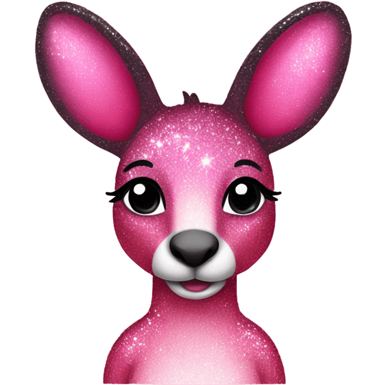 Pink ombre kangaroo with glitter emoji