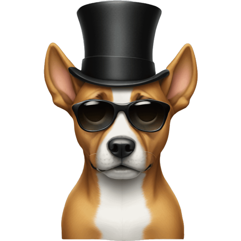 Dog with sunglasses and a top hat  emoji