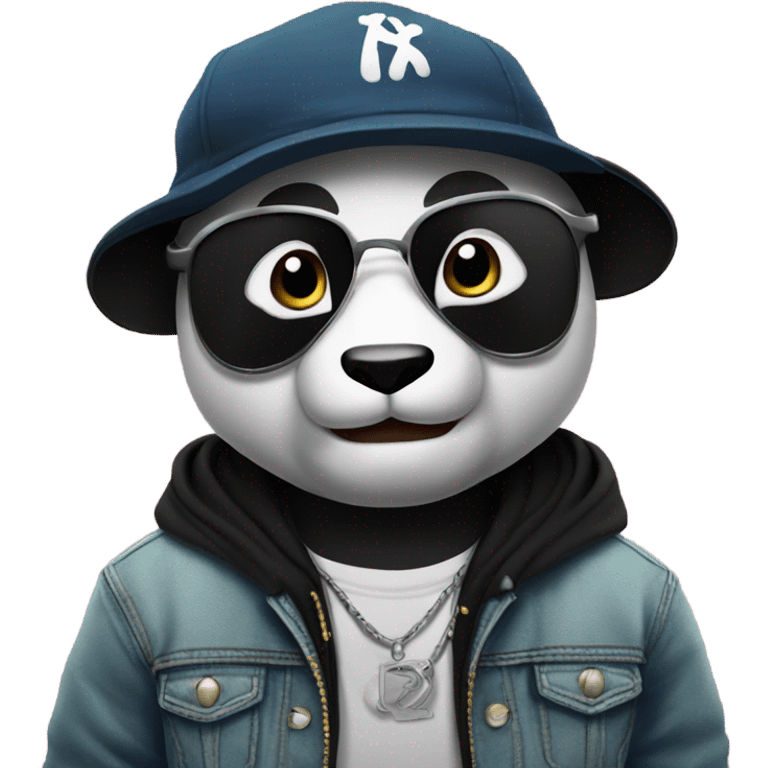 Rapping panda bear emoji