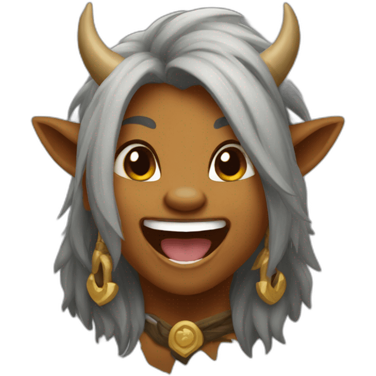 tauren female laughing emoji