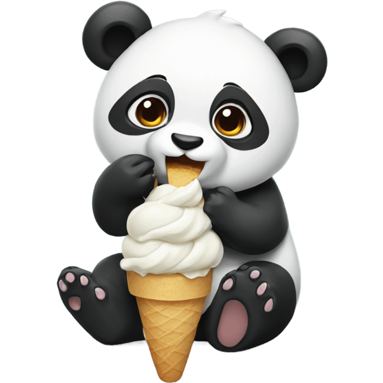 Panda eating ice cream emoji