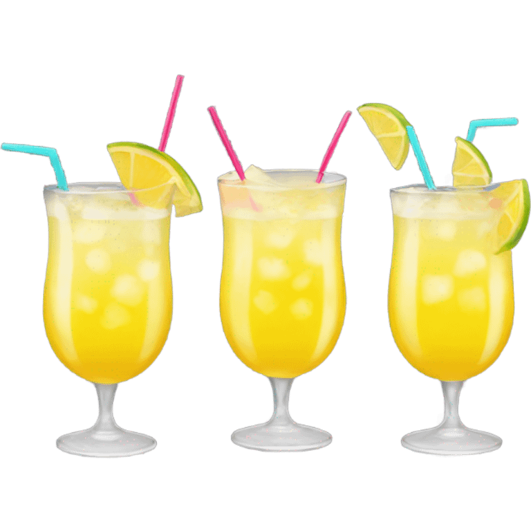 Three yellow cocktails emoji