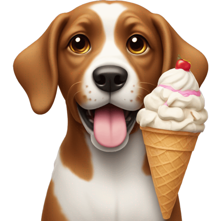 Dog with ice cream emoji