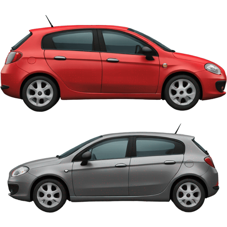 Red Fiat bravo emoji, 4 door on The sides emoji