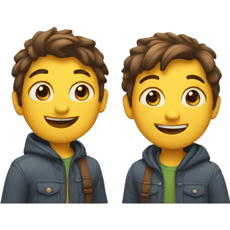 two friends greeting emoji