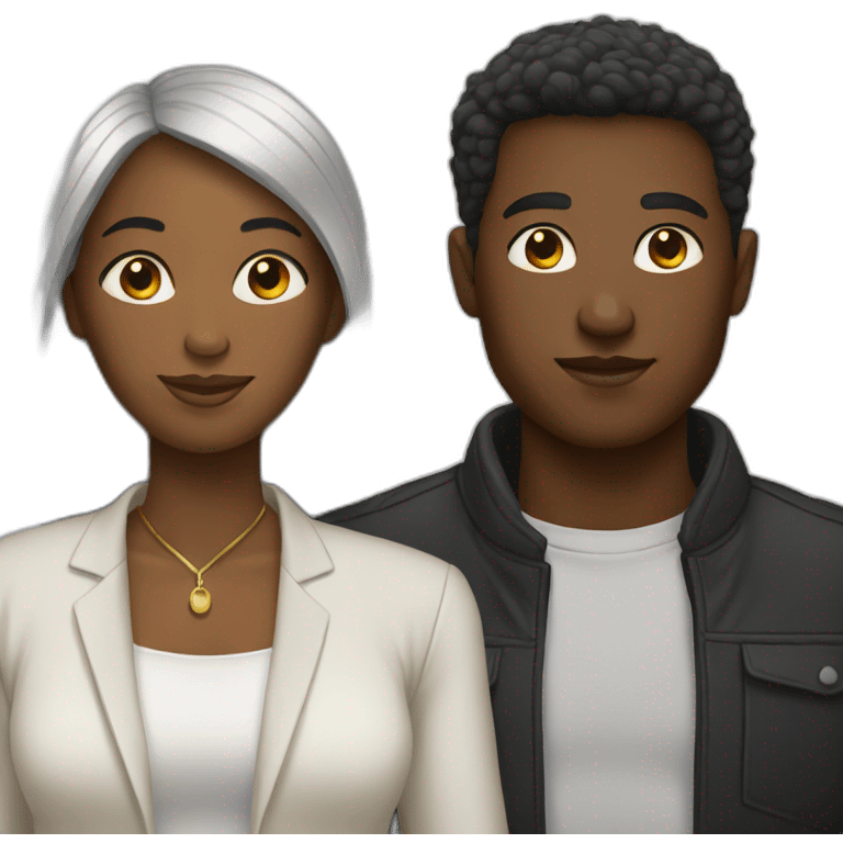 black women and white men emoji