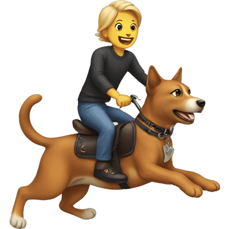 Dog riding a cat emoji