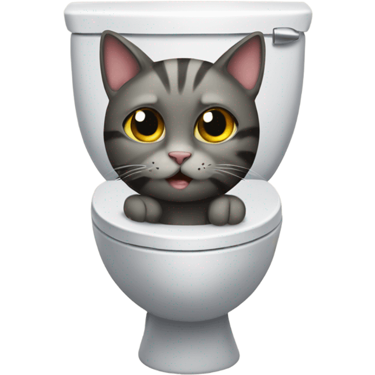 Cat going on a toilet emoji