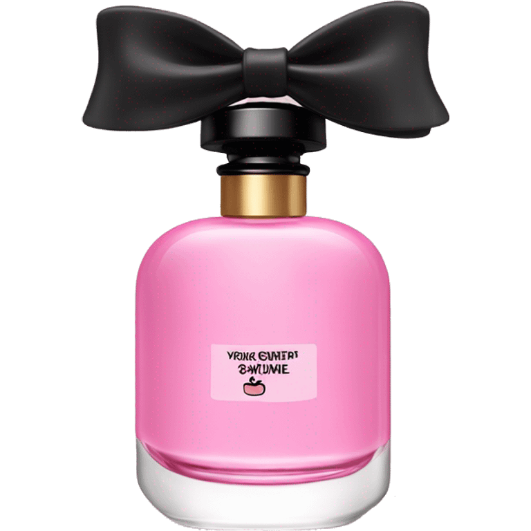 pink YSL perfume bottle with black cap and black and pink bow on cap emoji