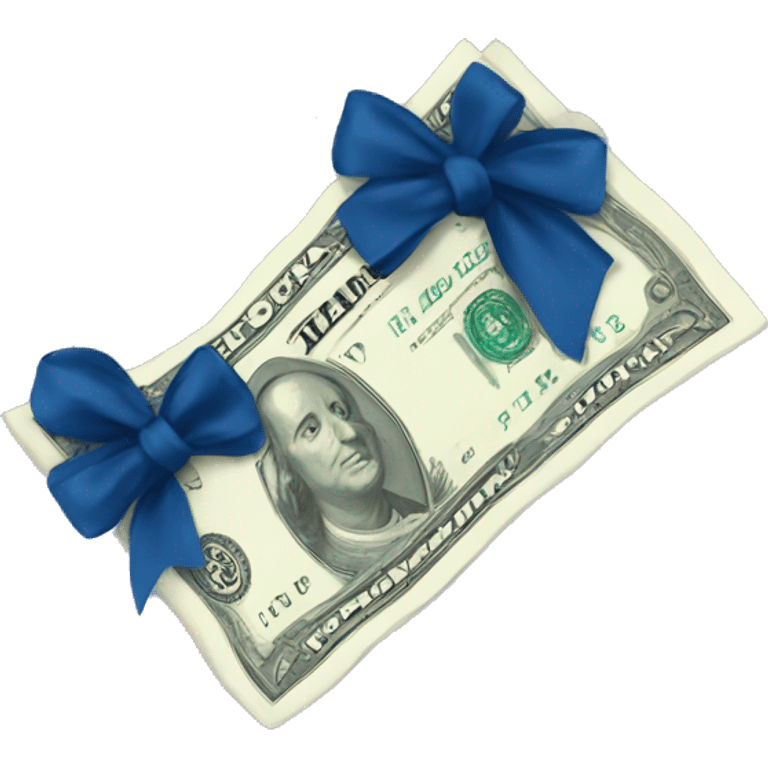  money with dark blue bow emoji