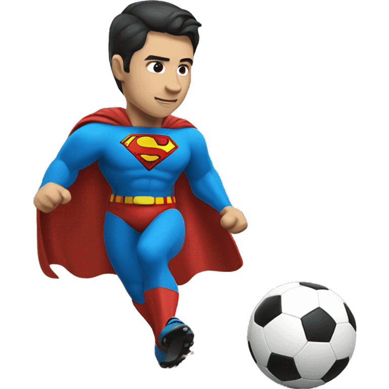 Superman playing soccer emoji