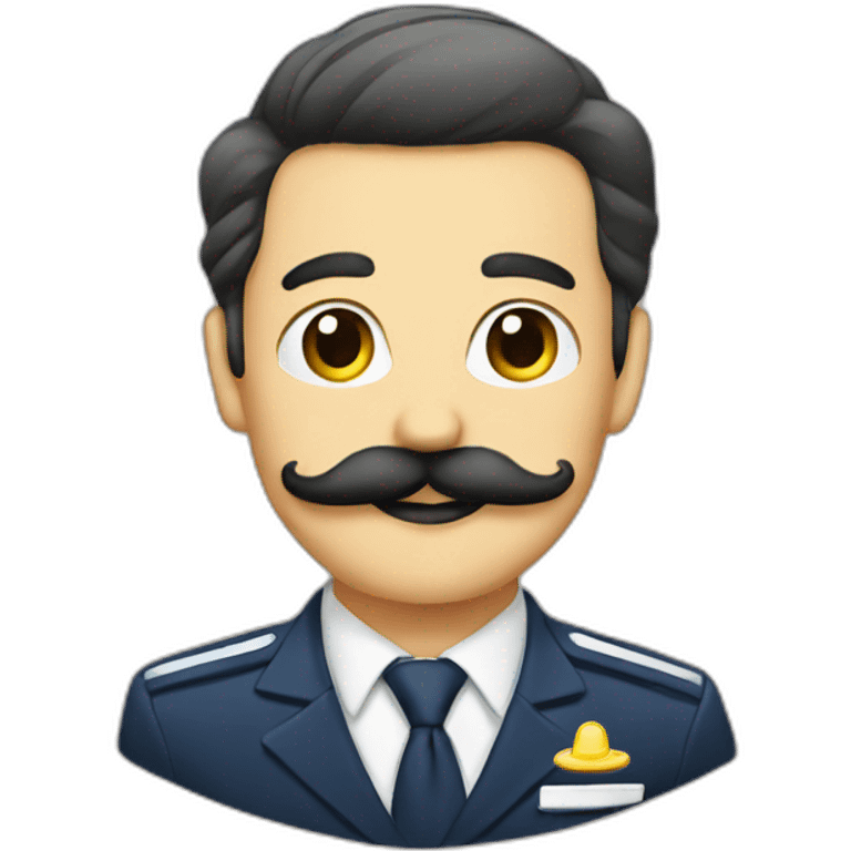 Flight attendants moustache emoji