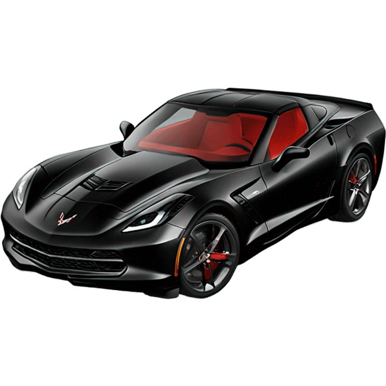 Black corvette with red interior  emoji