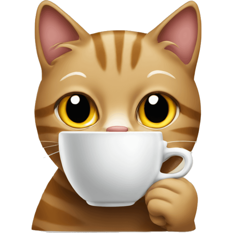 Cat drinking coffee  emoji