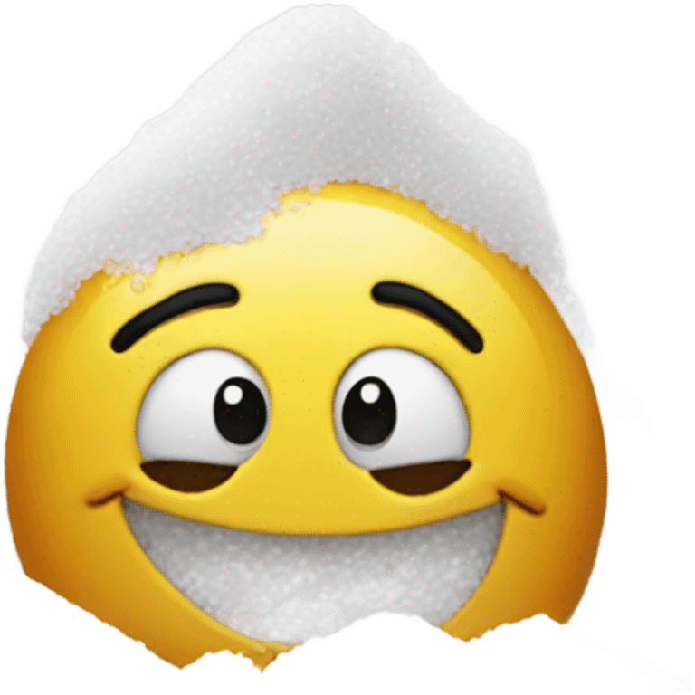 happy emoji with a big nose with a pile of salt infront of it emoji