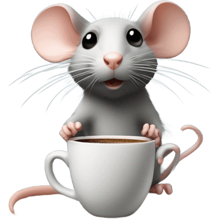 rat with a coffee emoji