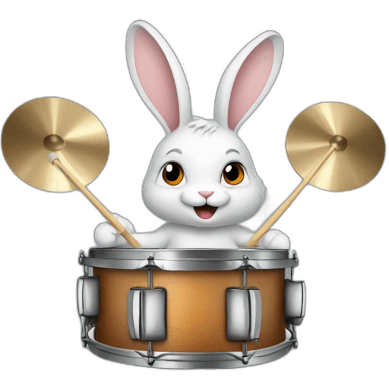 rabbit playing drums emoji