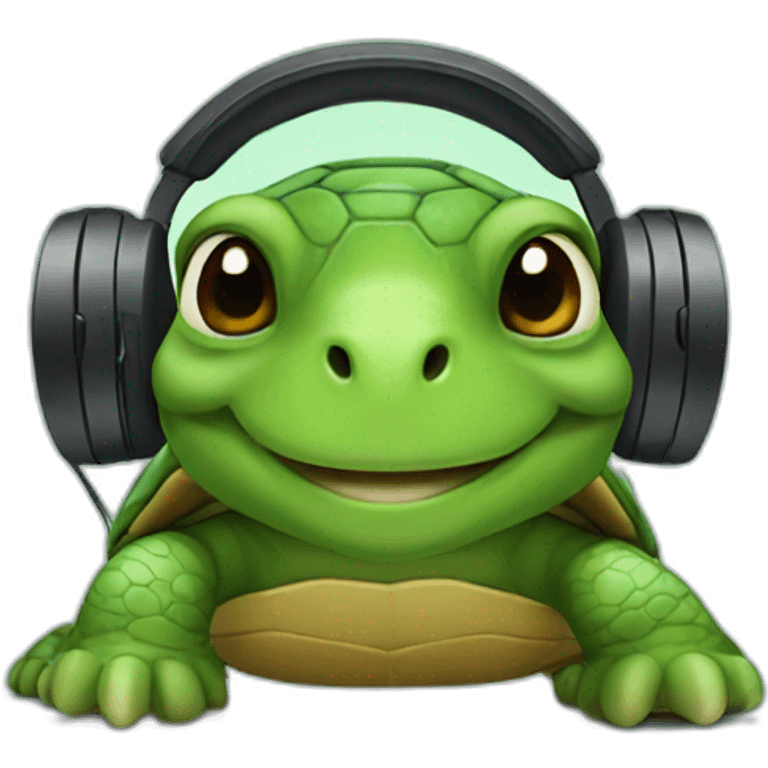 turtle with headphones emoji